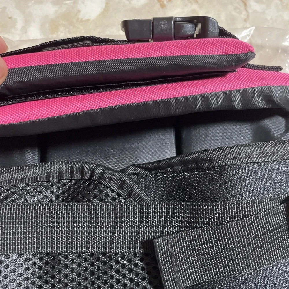 Pink and‎ Black Dog Life Preserver Reflective Leash Connection Medium